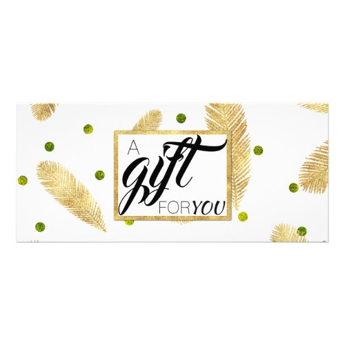 Merry Christmas Gold Glitter Fir Branche Gift Card