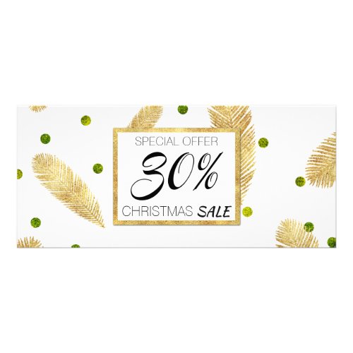 Merry Christmas Gold Glitter Script Discount Card