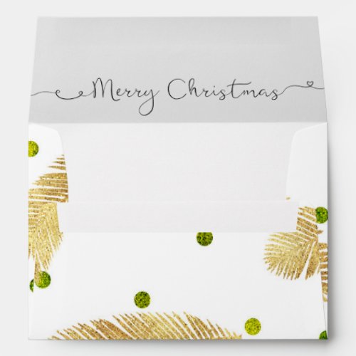 Merry Christmas Gold Glitter Script _ Envelope A7