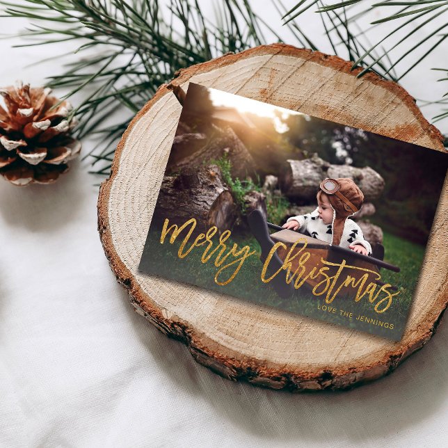 Merry Christmas Gold Glitter Script Photo Fade (Creator Uploaded)