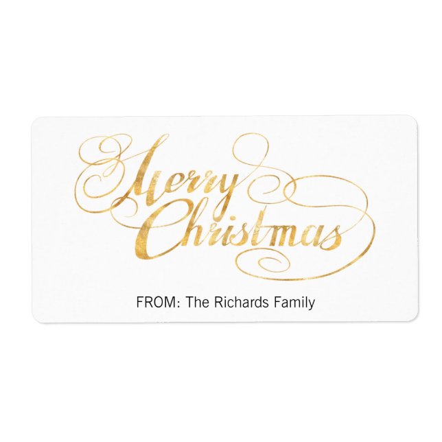 Merry Christmas (GOLD) Label (Front)