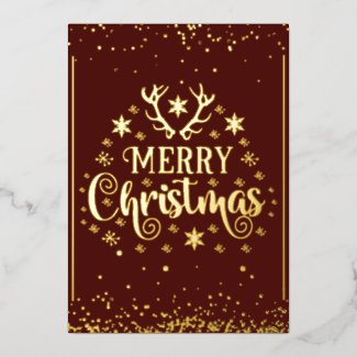 Merry Christmas Gold Red
