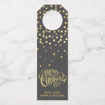 Merry Christmas - Gold Script & Confetti 