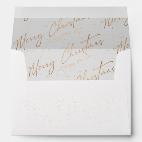  Merry Christmas Gold Script Simple Christmas Envelope