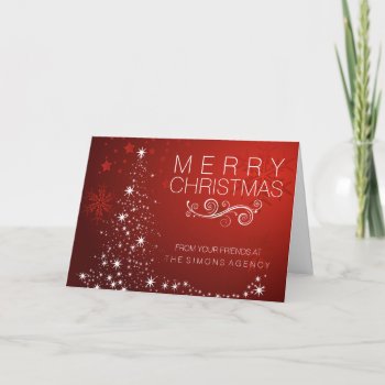 Merry Christmas Gold Star Corporate Business Holiday Card by Personal_Creations at Zazzle