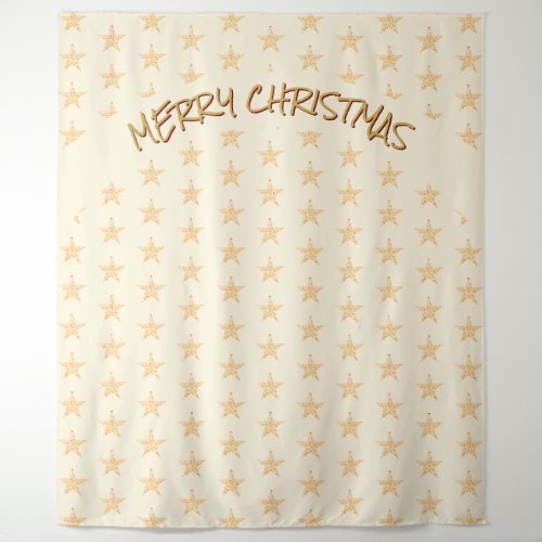 Merry Christmas Gold Stars Backdrop