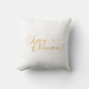 Merry Christmas (GOLD) Throw Pillow