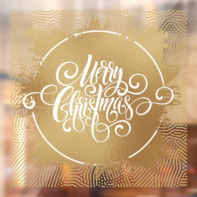 Merry Christmas Gold Window Cling (Sheet 2)
