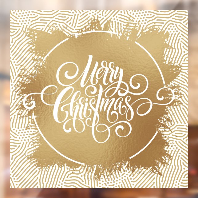 Merry Christmas Gold Window Cling (Sheet 2)