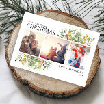 Merry Christmas Gold Winter Botanical Photo Holida Holiday Postcard<br><div class="desc">Looking for a unique holiday card that will really stand out? Check out our Merry Christmas Gold Winter Greenery Botanical Photo Holiday Postcard! This beautiful card features three of your favorite photos, surrounded by festive red and green winter motifs. Modern calligraphy completes the look, making this one holiday card that...</div>