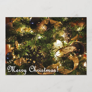 Merry Christmas Golden Butterfly Invitation