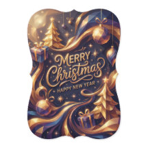 Merry Christmas Golden Hour Geometric Elegant