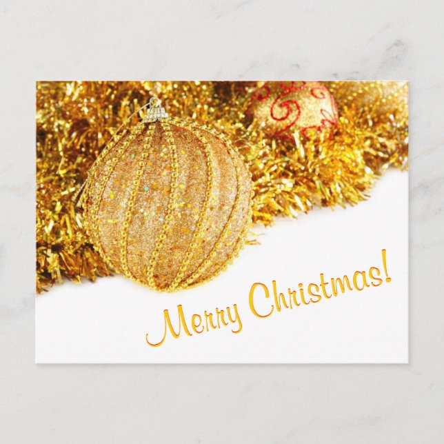 Merry Christmas Golden Postcard (Front)