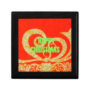 Merry Christmas Golden Red Snowflex.jpg Jewelry Box