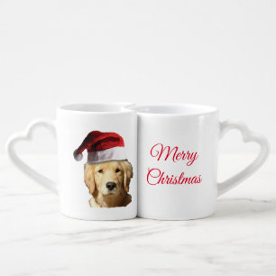 Merry Christmas Golden Retriever Coffee Mug Set