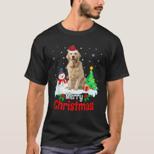 Merry Christmas Golden Retriever Dog Puppy  T-Shirt