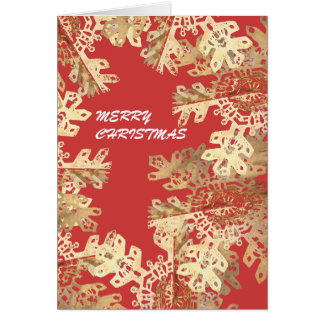 Merry Christmas Golden Snowflake Cards