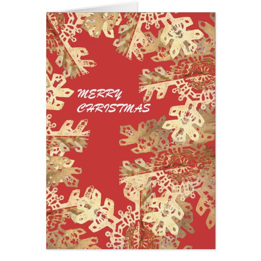 Merry Christmas Golden Snowflake Cards (Front)