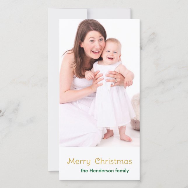 Merry Christmas Golden Sparkle Holiday Card (Front)