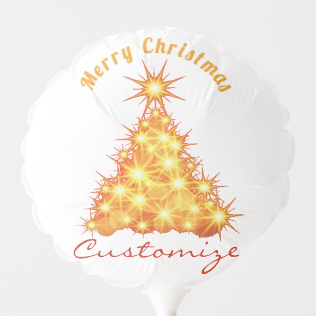 Merry Christmas Golden Tree Thunder_Cove Balloon (Front)