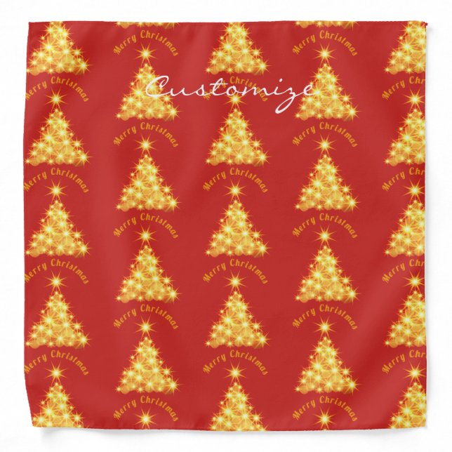 Merry Christmas Golden Tree Thunder_Cove Bandana (Front)