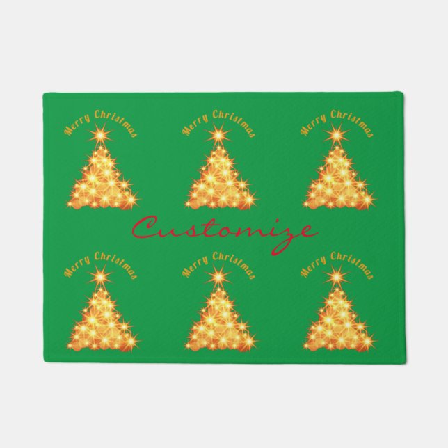 Merry Christmas Golden Tree Thunder_Cove Doormat (Front)