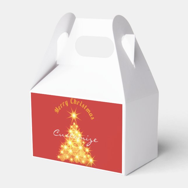 Merry Christmas Golden Tree Thunder_Cove Favor Boxes (Front Side)