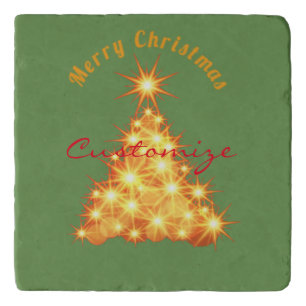 Merry Christmas Golden Tree Thunder_Cove Trivet