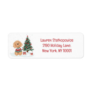 Merry Christmas Goldendoodle Dog Label