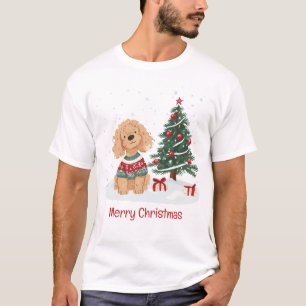 Merry Christmas Goldendoodle Dog T-Shirt