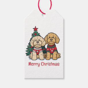 Merry Christmas Goldendoodle Dogs Gift Tags