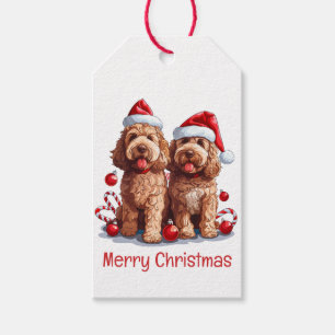 Merry Christmas Goldendoodle Dogs Gift Tags