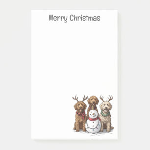 Merry Christmas Goldendoodle Dogs Post-it Notes