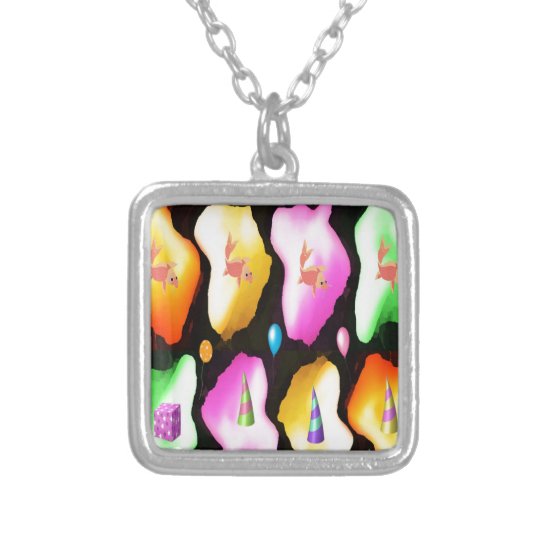 MERRY Christmas - GoldFish LightFlair RosePetal Silver Plated Necklace