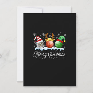 Merry Christmas Golf Ball Xmas Santa Hat Reindeer Invitation