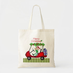Merry Christmas Golf Cart Elf 1 Tote Bag