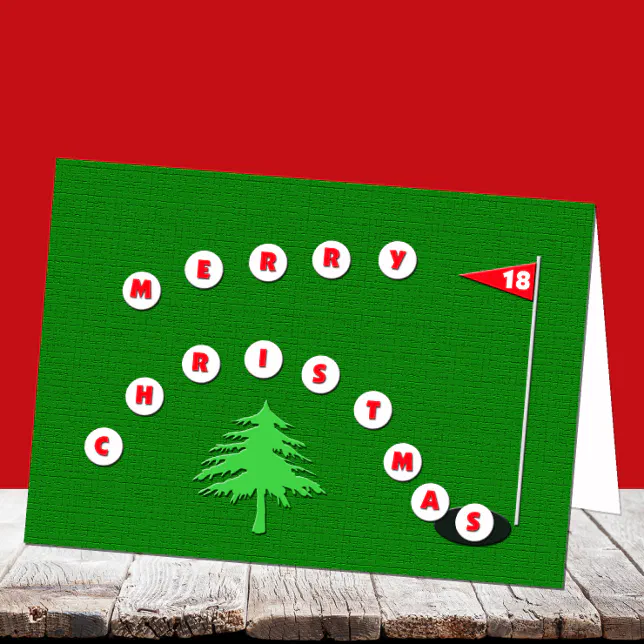 Merry Christmas Golf Christmas Card | Zazzle