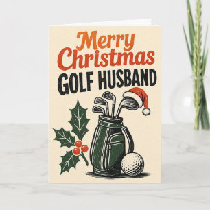 Merry Christmas Golf Husband Card
