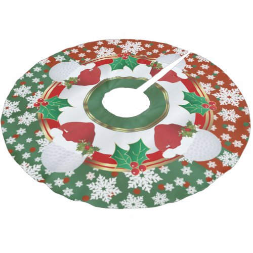 Merry Christmas Golf ️️ Lovers Brushed Polyester Tree Skirt