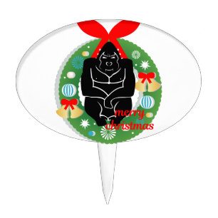 merry christmas gorilla cake topper