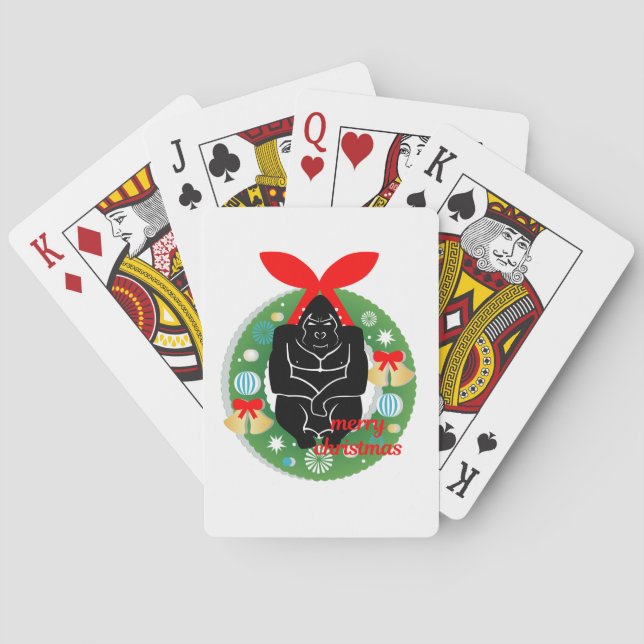 merry christmas gorilla poker cards (Back)