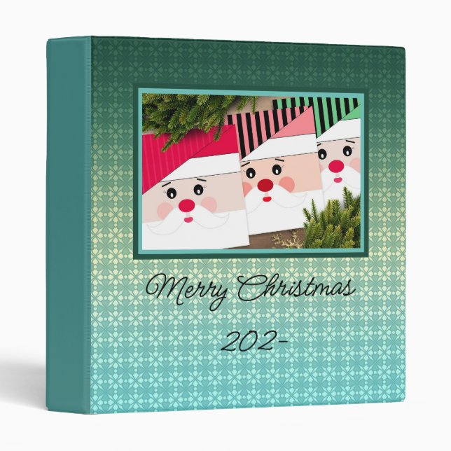 Merry Christmas, gradient 3 ring binder (Front/Spine)