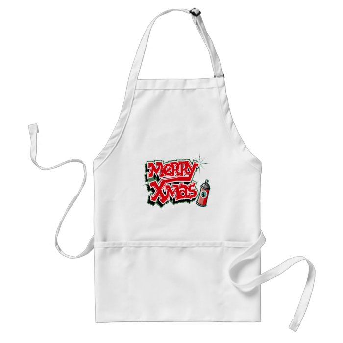 Merry Christmas Graffiti Aprons