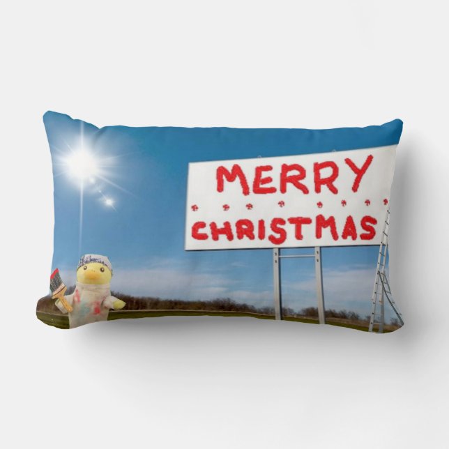 Merry Christmas Graffiti  Lumbar Pillow (Front)