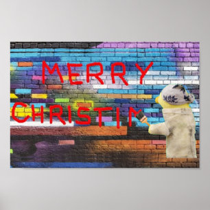 Merry Christmas Graffiti Poster