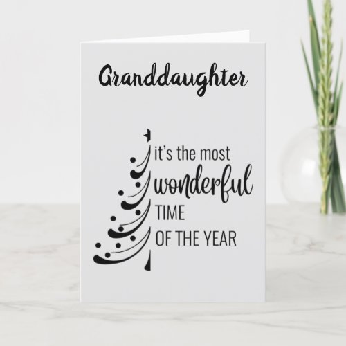 MERRY CHRISTMAS GRANDDAUGHER WITH LOVE HOLIDAY CARD