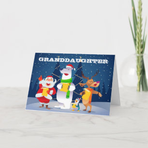 *MERRY CHRISTMAS GRANDDAUGHTER* CAROLING FOR YOU! HOLIDAY CARD