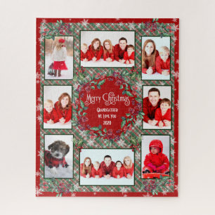 Merry Christmas Grandfather Family Photo Collage Jigsaw Puzzle
