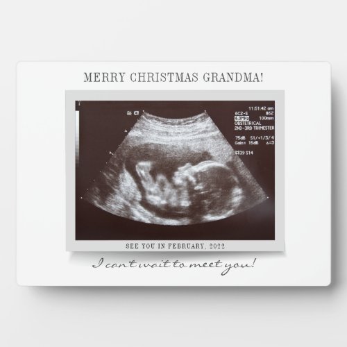 Merry Christmas Grandma Baby Reveal Scan Plaque