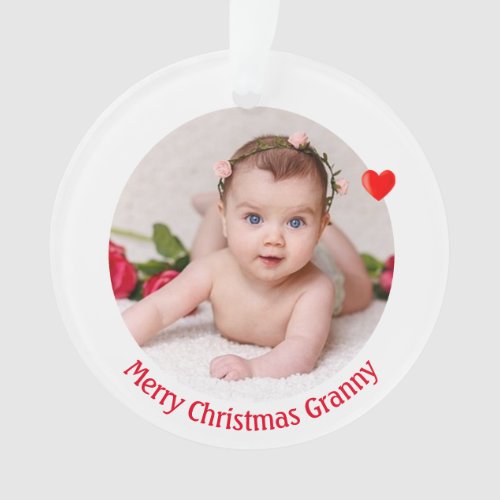 Merry Christmas Grandma  Custom Photo Ornament